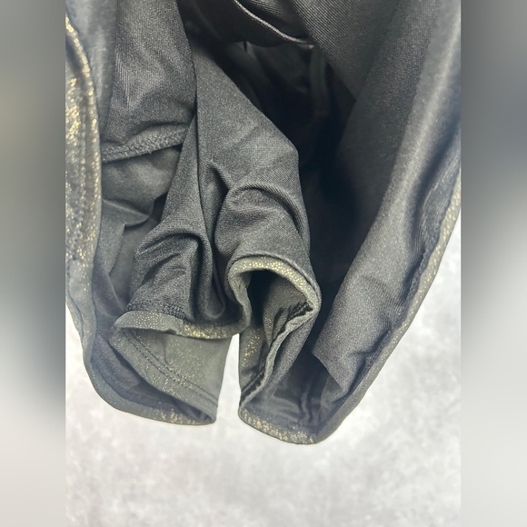 Baby Phat Black & Gold Metallic Sparkle Logo Print One Piece Swimsuit - Size 1X - Picture 9 of 12